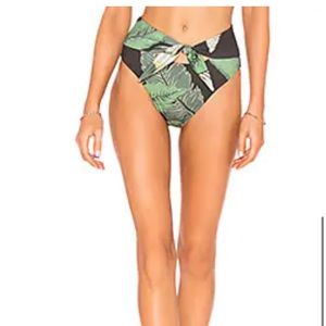Beach Riot Palm Print High Rise Bikini Bottoms
